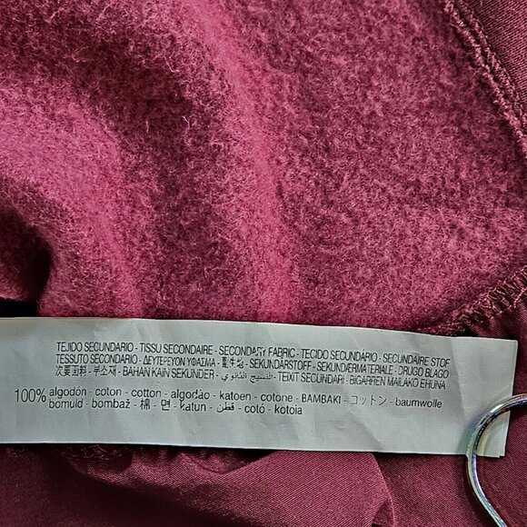 Zara Sweater Dress Womens M Burgundy LS Strech Pleated Back Short Preppy - Picture 11 of 16